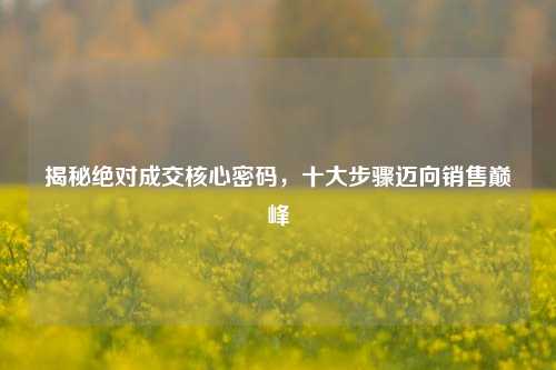 揭秘绝对成交核心密码，十大步骤迈向销售巅峰