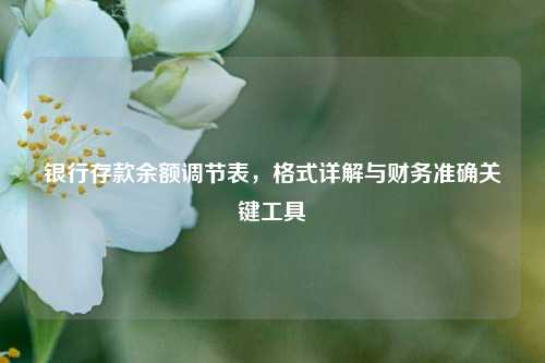 银行存款余额调节表，格式详解与财务准确关键工具